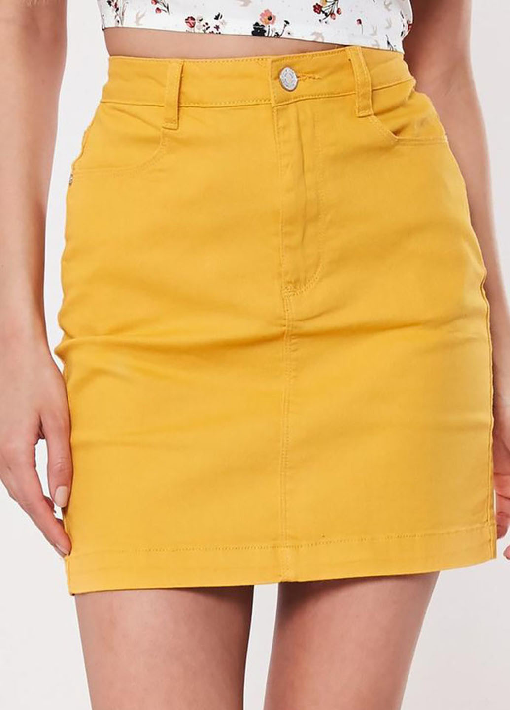 Желтая джинсовая юбка Missguided