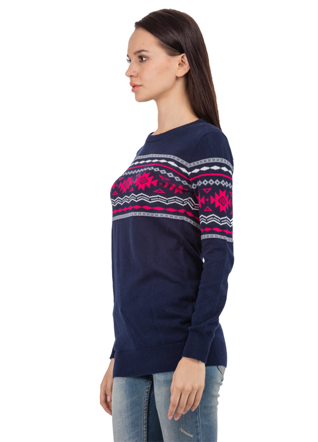 Темно-синий демисезонный пуловер джемпер Яavin