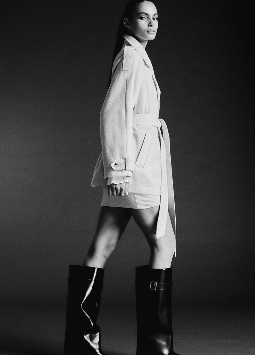 Кремове Кежуал напівпальто двобортне H&M однотонне