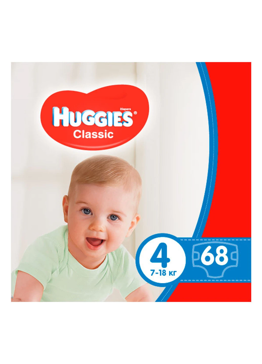 Подгузники Classic 4 (7-18 кг) 68 шт Huggies (248898475)