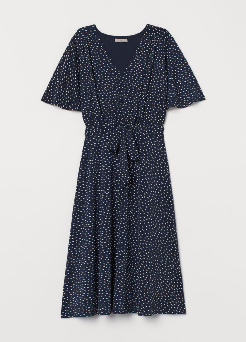 Темно-синя кежуал сукня кльош H&M в горошок