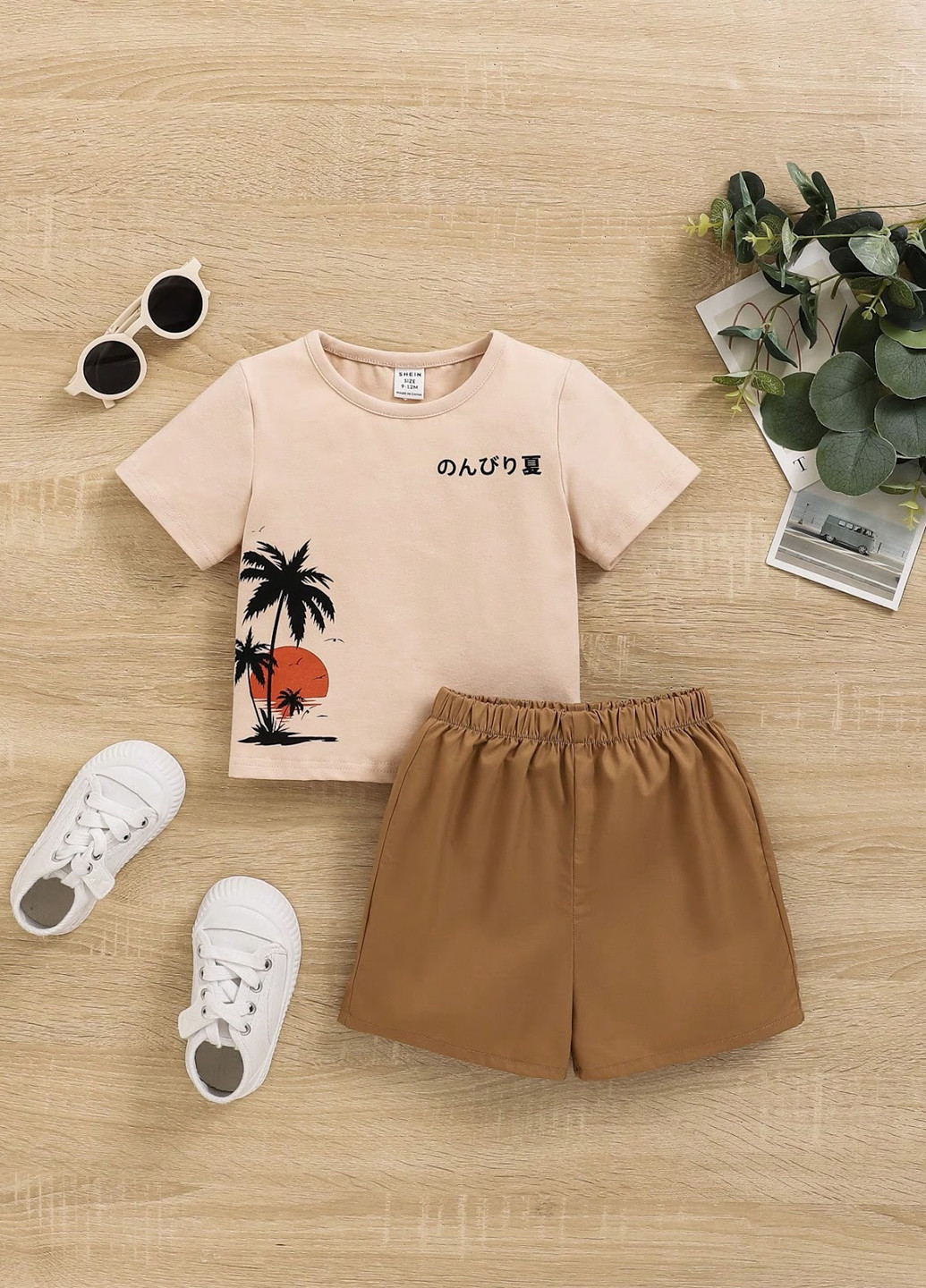 Комбінований літній комплект (футболка, шорти) SHEIN