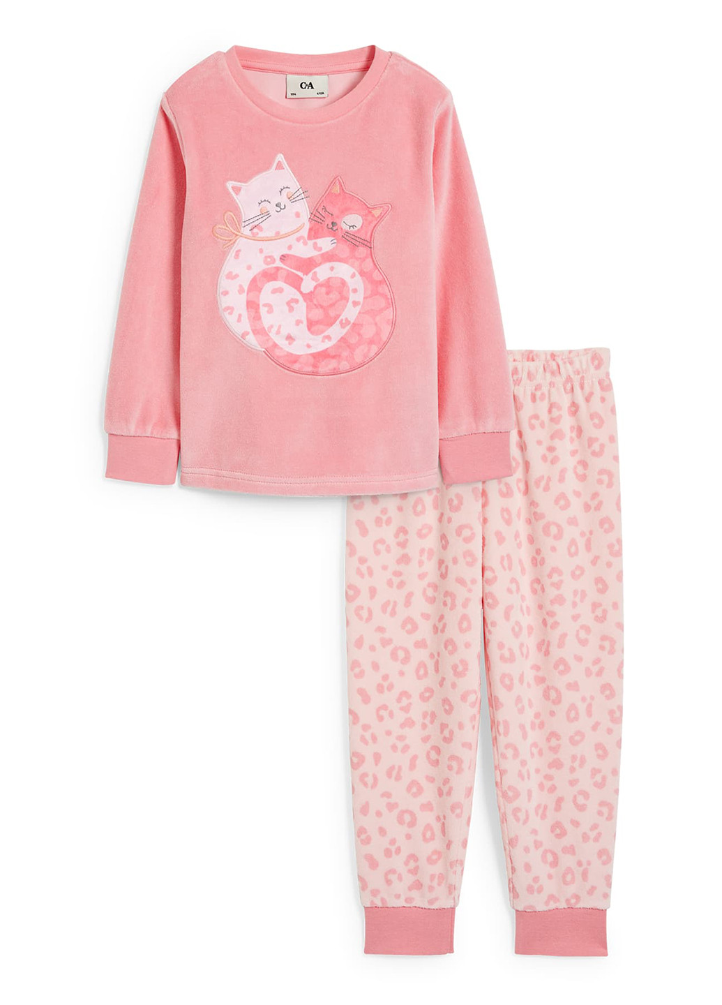 Розовая всесезон пижама (лонгслив, брюки) лонгслив + брюки C&A