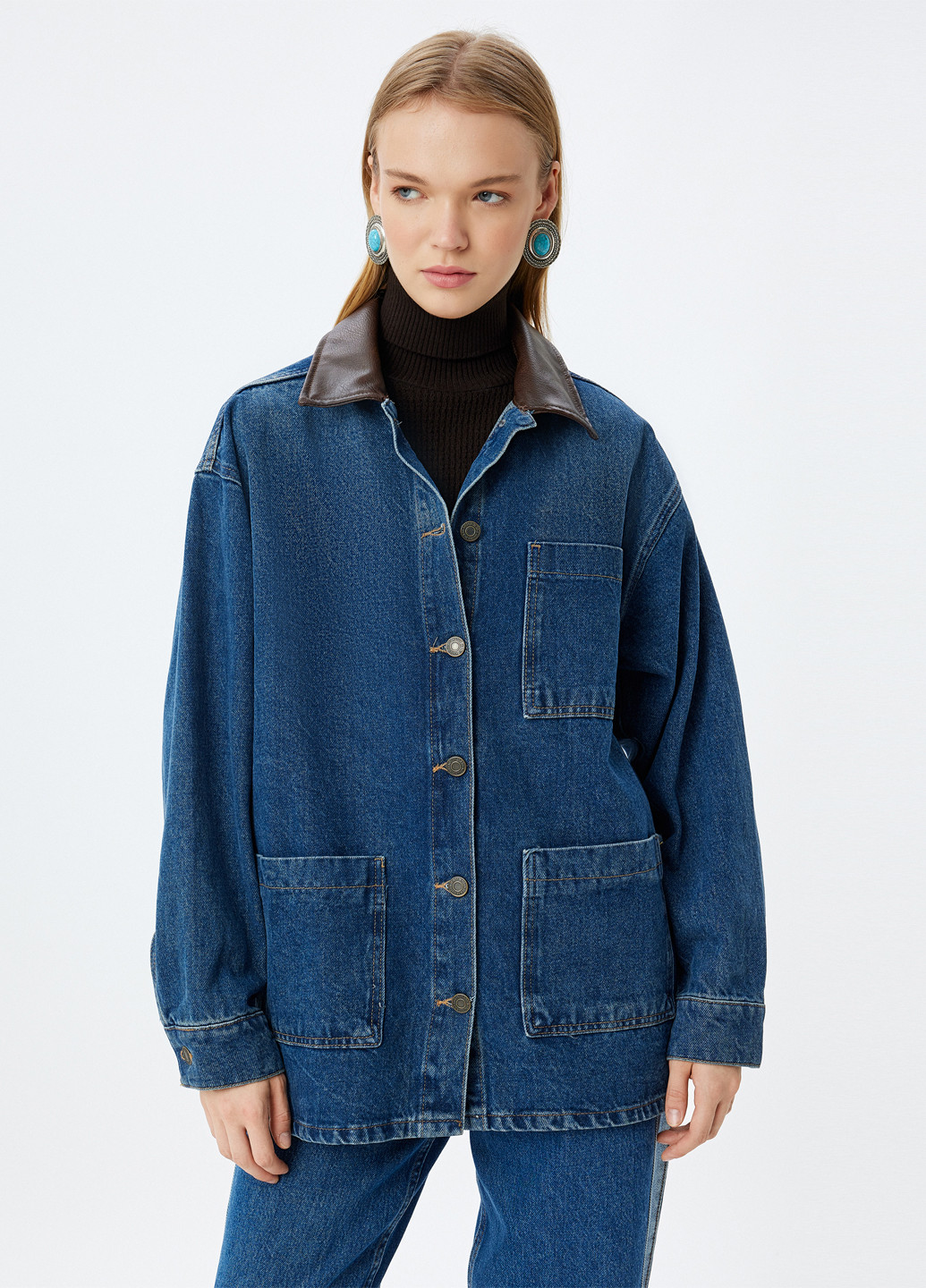 Темно-синя демісезонна куртка KOTON