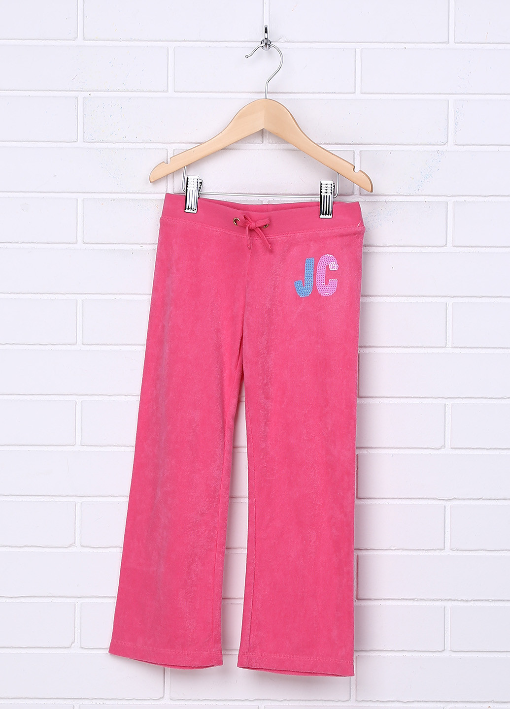Розовые спортивные демисезонные прямые брюки Juicy Couture