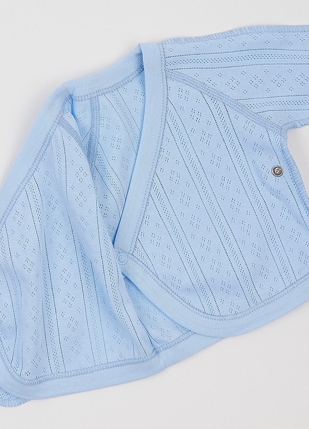 Блакитний демісезонний комплект (распашонка, повзунки, шапка) Ляля