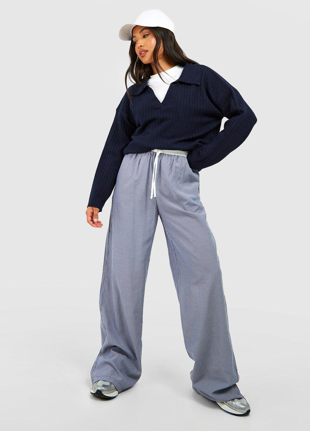 Темно-синій зимовий светр Boohoo