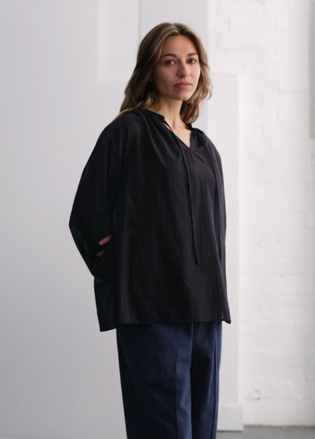 Чёрная блуза Uniqlo