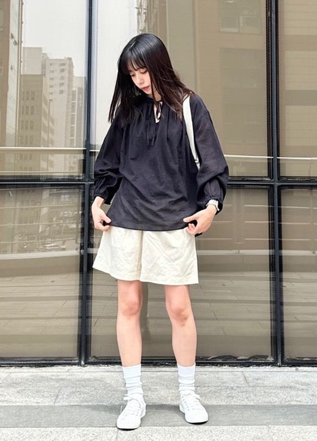 Чёрная блуза Uniqlo