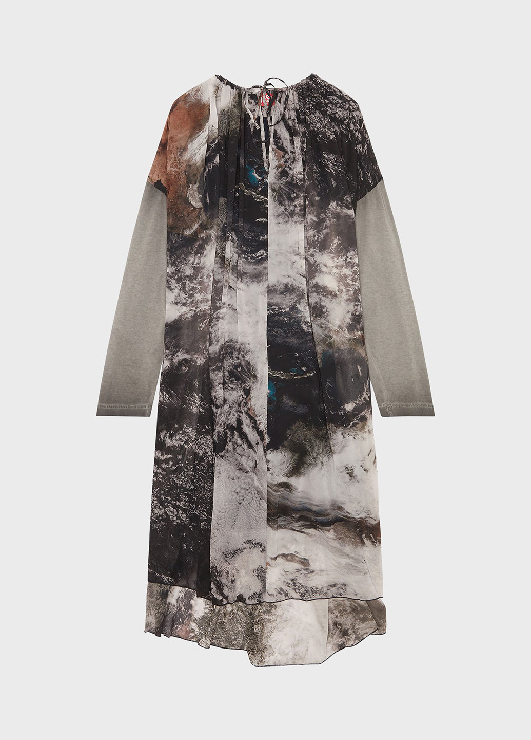Сіро-коричнева кежуал сукня а-силует Diesel з абстрактним візерунком