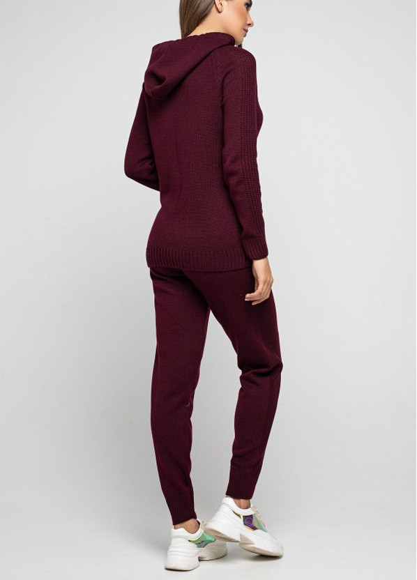 Вязаный костюм"Карина"- бордо Prima Fashion Knit Рост 175 см, размер 42-44 однотонный бордовый