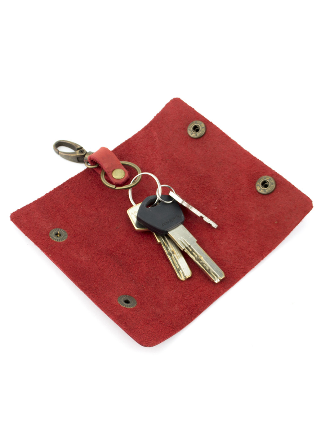 Ключниця шкіряна з карабіном HC0055 червона HandyCover (219035194)