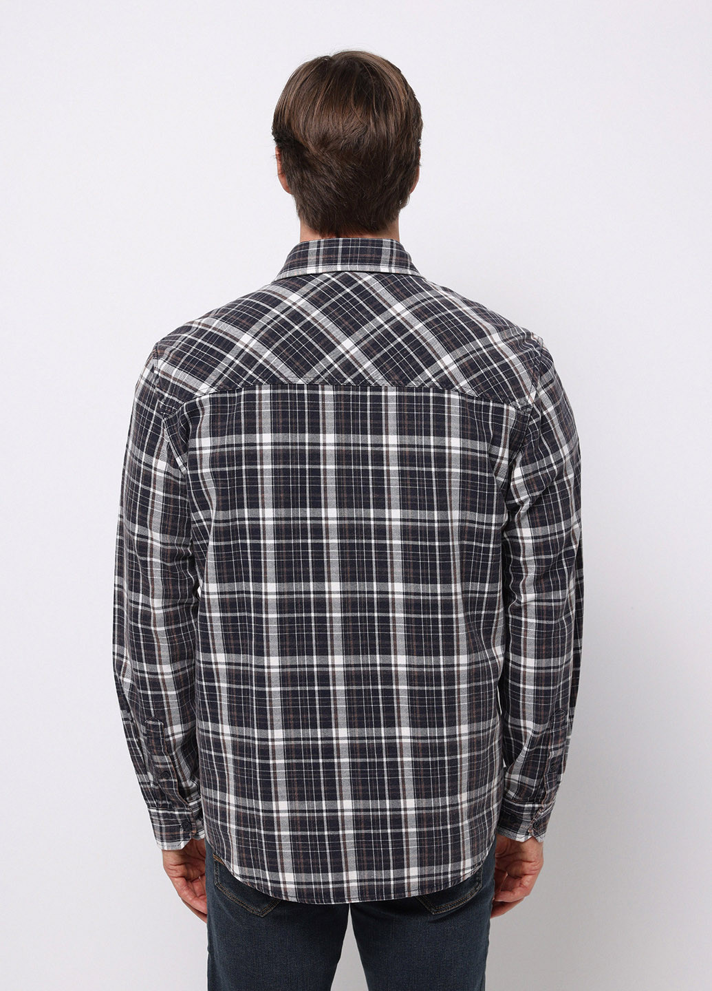 Темно-синяя кэжуал рубашка в клетку Colin's