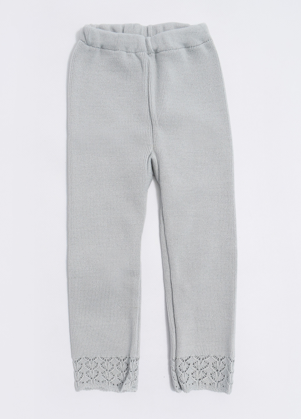 Светло-серые кэжуал демисезонные прямые брюки Mari-Knit