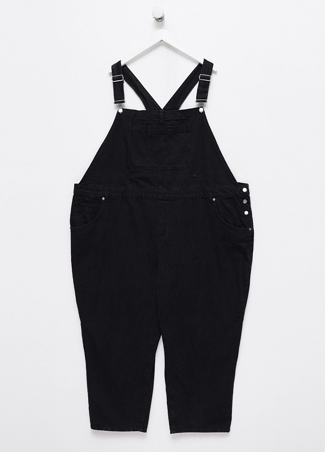 Комбінезон H&M комбінезон-брюки однотонний чорний джинсовий, кежуал джинс, бавовна