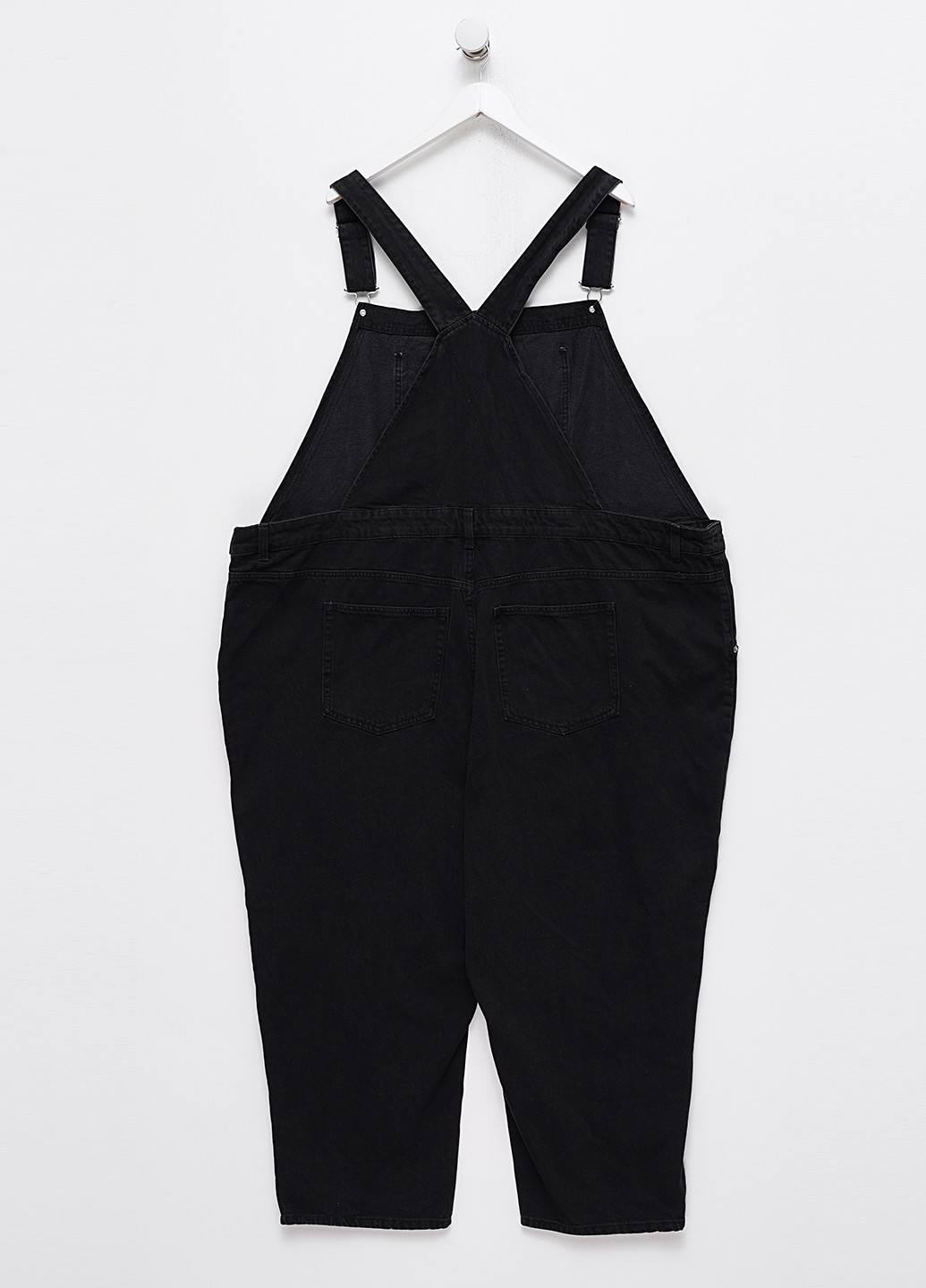 Комбінезон H&M комбінезон-брюки однотонний чорний джинсовий, кежуал джинс, бавовна