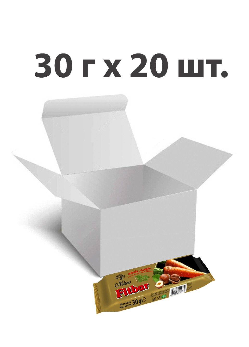 Смесь сухофруктов Морковь + Фундук (20 шт.), 30 г Misso (184620497)