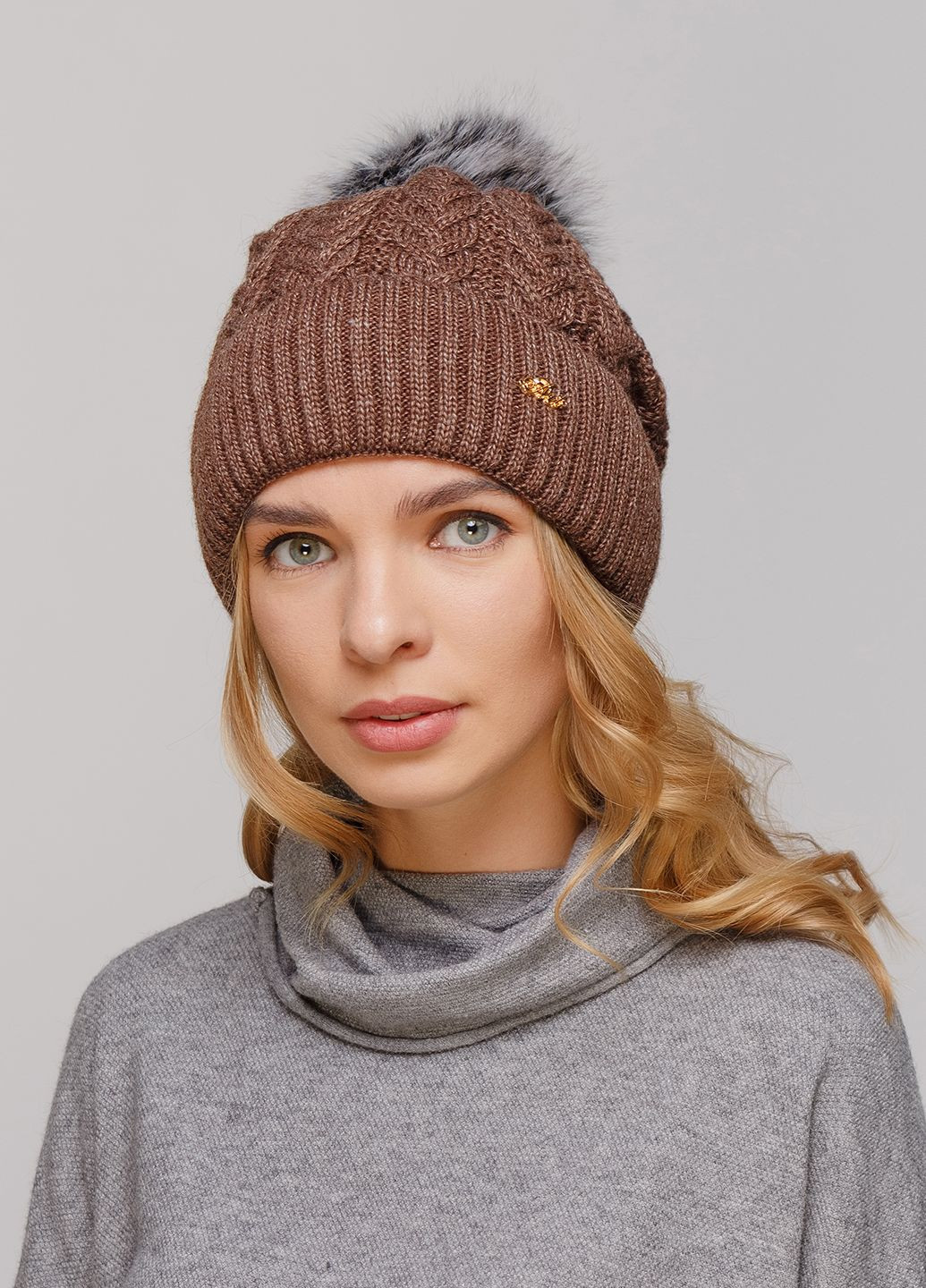 Зимова жіноча тепла шапка на флісовій підкладці 550808 Merlini (249643033)
