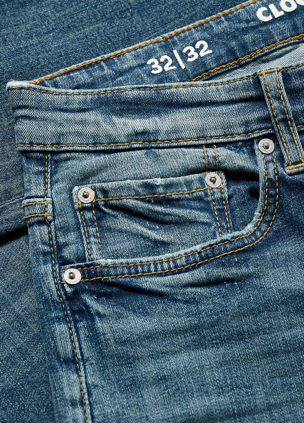 Синие демисезонные слим джинсы C&A