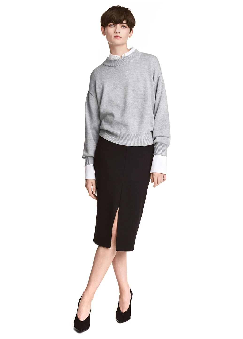 Черная офисная юбка H&M
