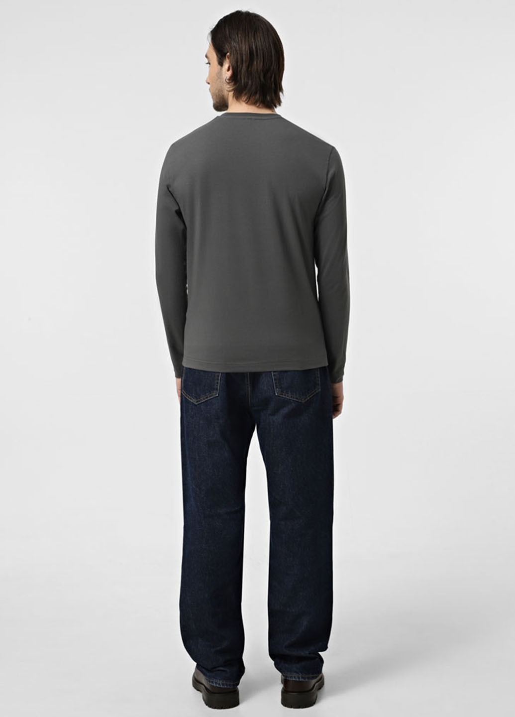 Лонгслів Promin однотонний темно-сірий кежуали бавовна