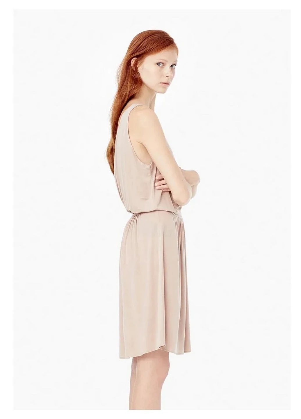 Бежева коктейльна сукня Mango однотонна
