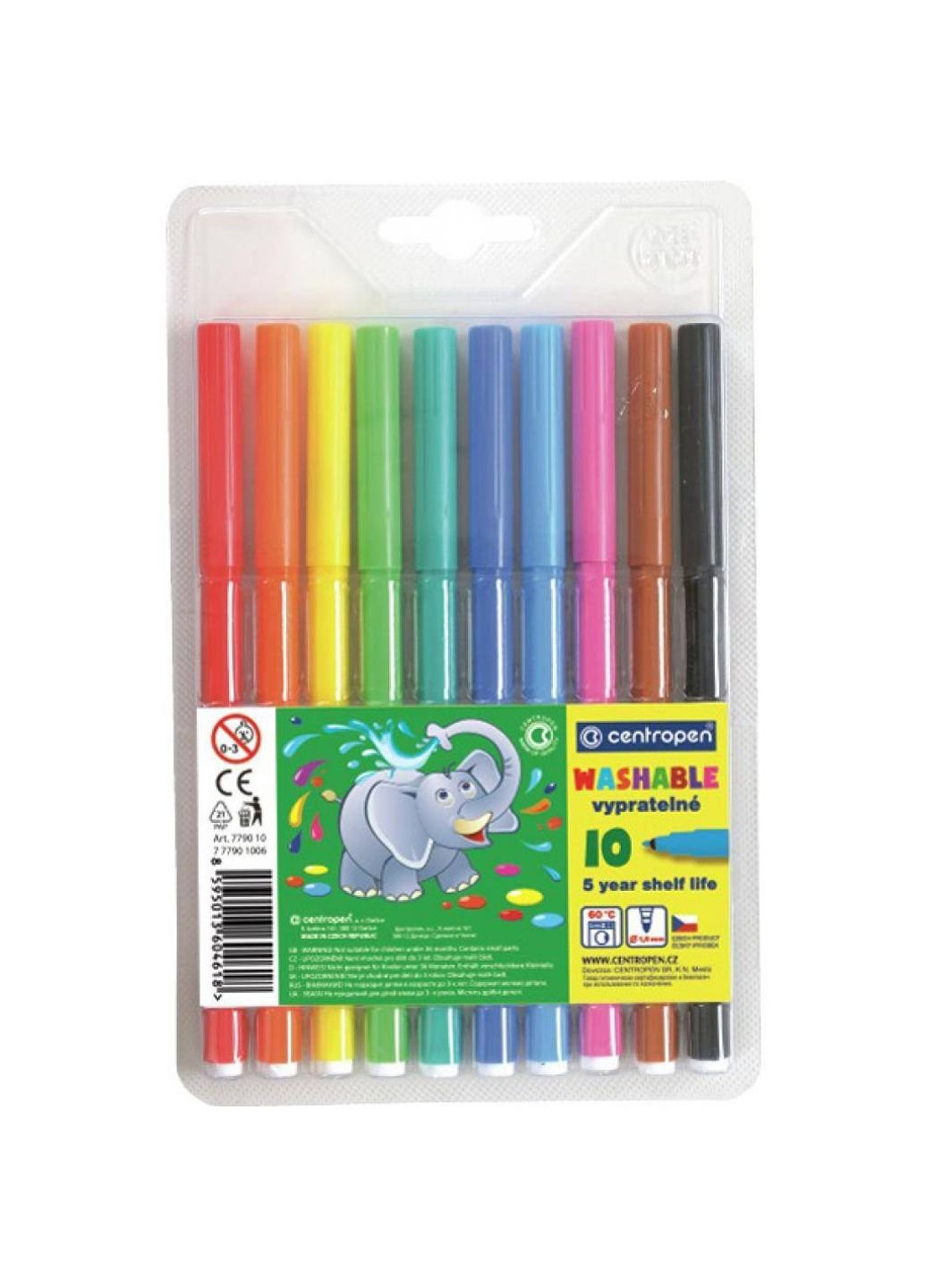 Фломастеры 7790/10 Washable, 10 colors (7790/10 ТП) Centropen (254064935)