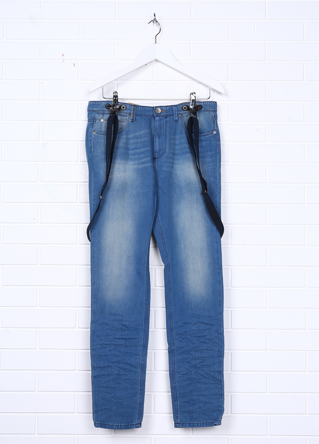 Бледно-синие демисезонные прямые джинсы United Colors of Benetton