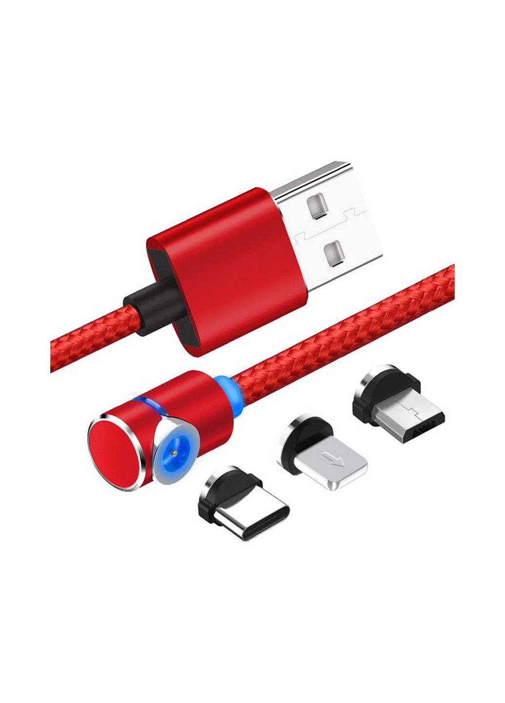 Магнитный кабель USB SC-370 Magneto Game Red 3 в 1 - Lightning, Micro USB, Type-C 1 м (SC-370MGNT-RD) XoKo sc-370 магнитный кабель 3 в 1 - lightning, micro usb, type-c (132572873)