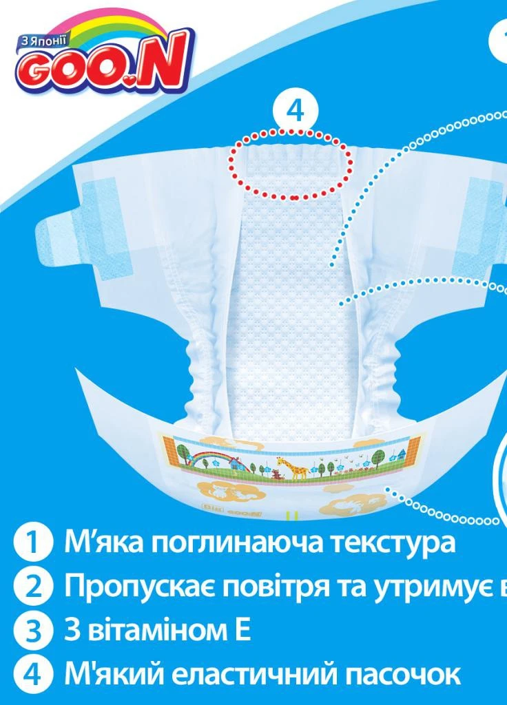 Підгузник Big XL 12-20 кг унісекс 42 шт. (843132) Goo.N (207383796)