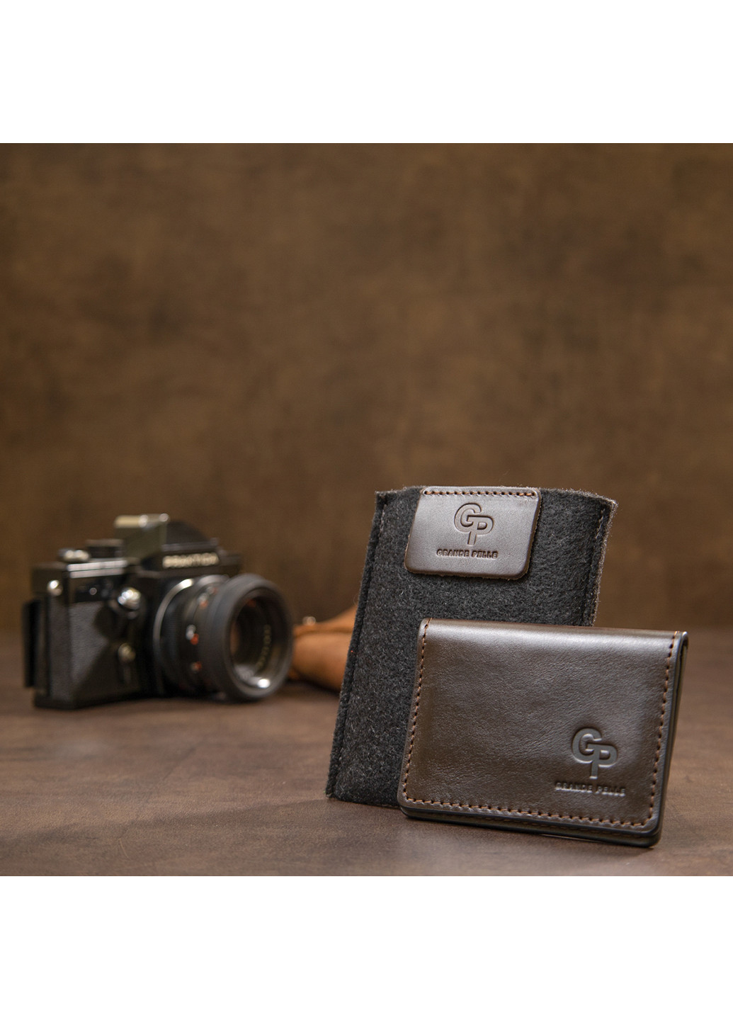 Кожаная визитница 10х7х1 см Grande Pelle (252416453)