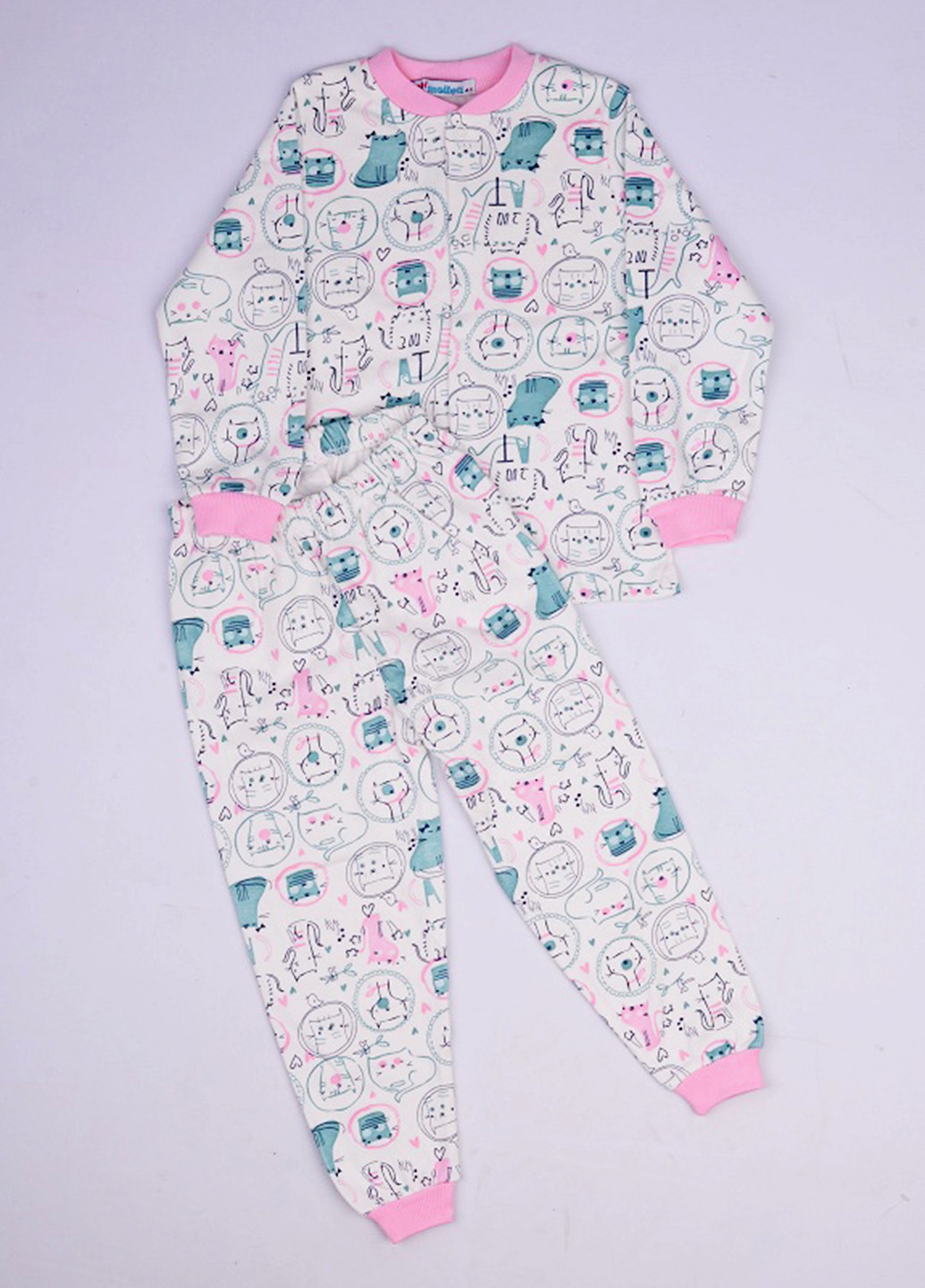 Розовая всесезон пижама (кофта, брюки) Meli-sa