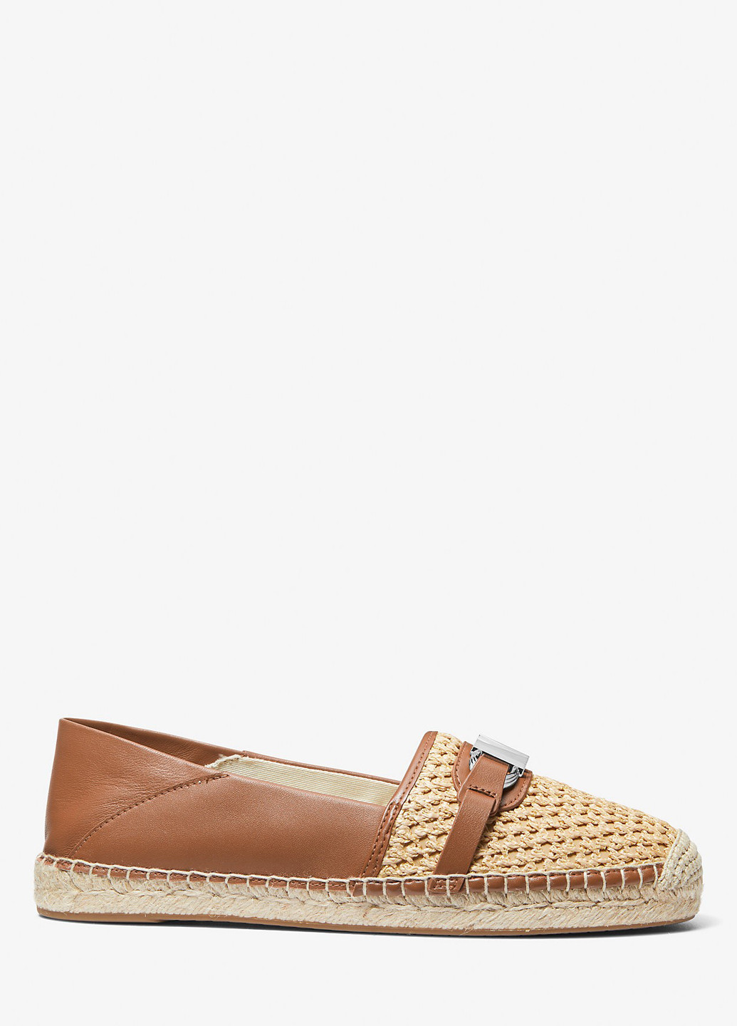 Коричневые эспадрильи Michael Kors однотонный логотип, пряжка, джут, плетение (331145184)