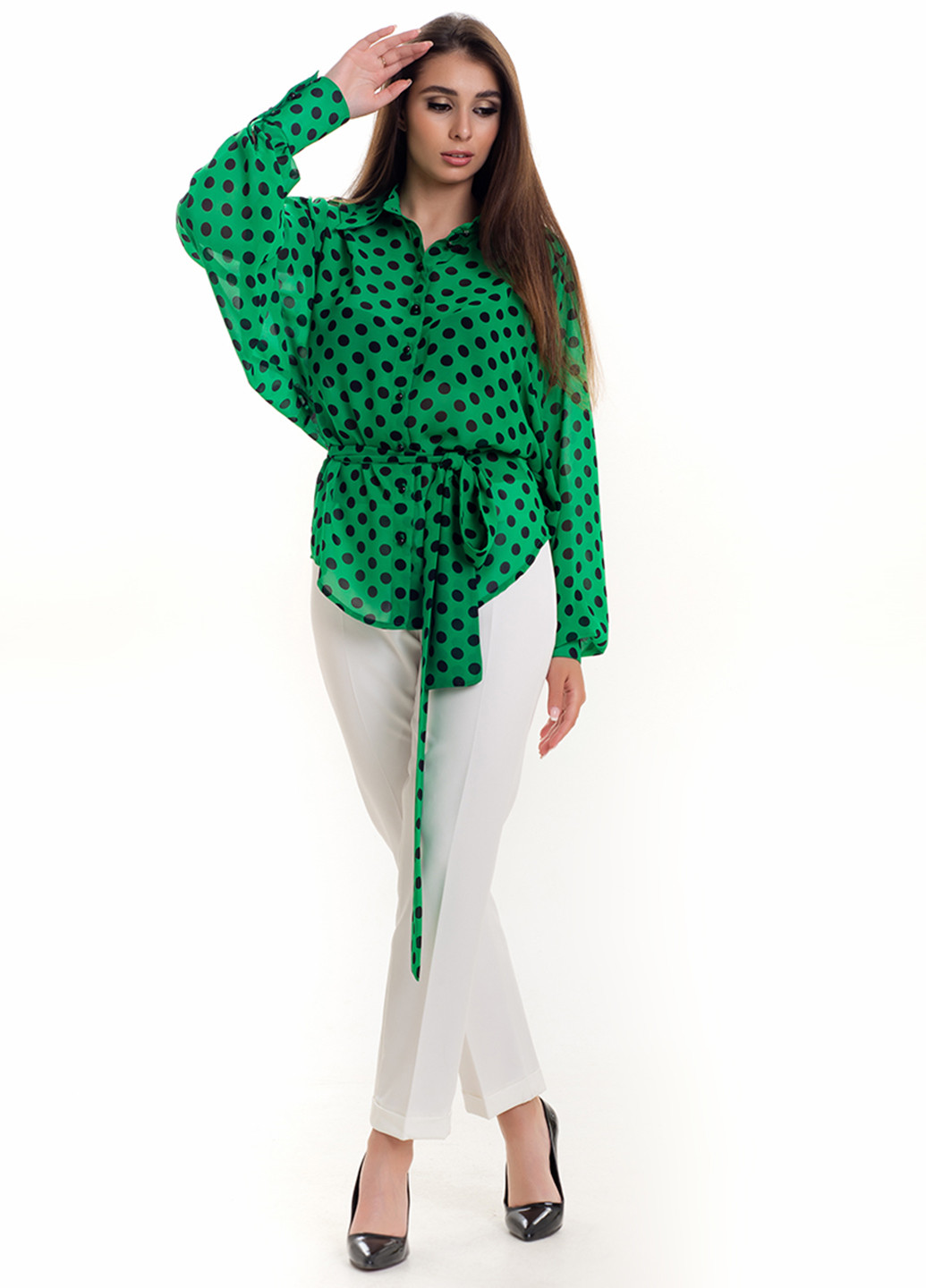 Зеленая демисезонная блуза Sellin
