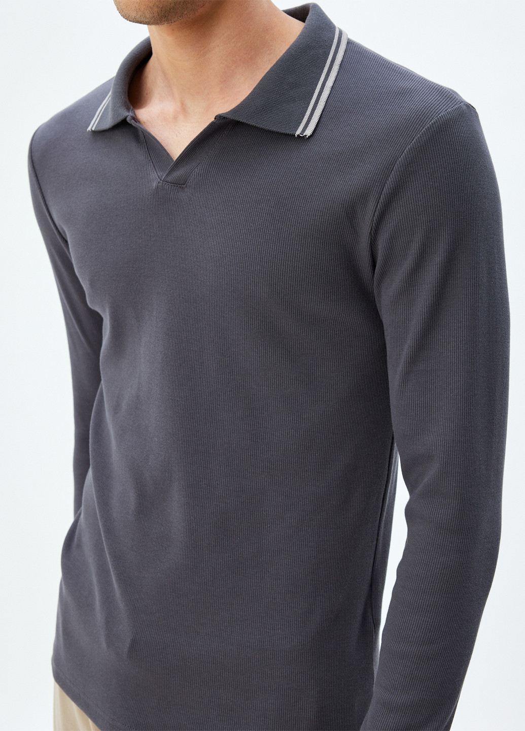 Темно-синяя футболка-поло для мужчин KOTON однотонная