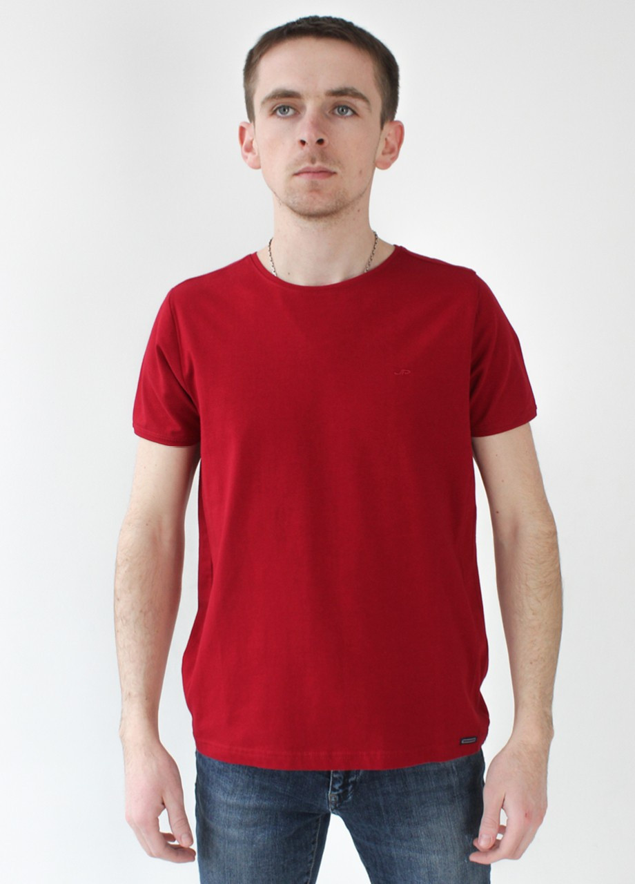 Червона футболка чоловіча червона базова з коротким рукавом Jean Piere