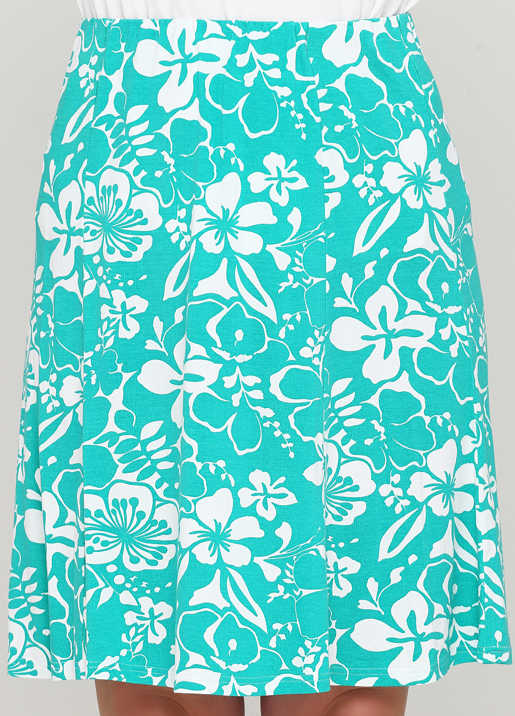 Зеленая кэжуал цветочной расцветки юбка Heine клешированная