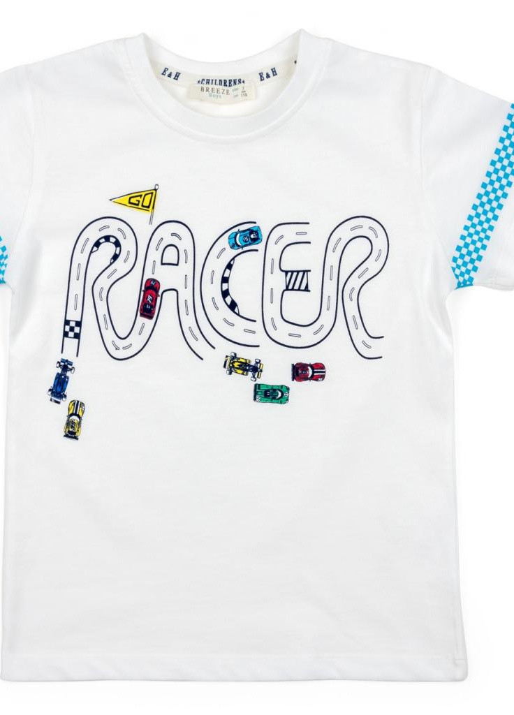 Блакитний літній костюм десткий з машинками (12103-110b-blue) Breeze