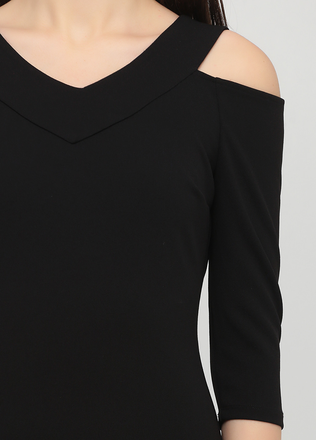 Черное кэжуал платье с открытыми плечами Only однотонное