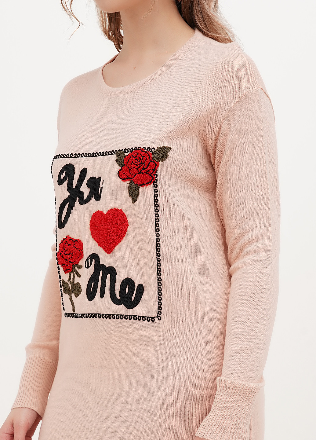 Пудровое кэжуал платье платье-свитер Babylon однотонное