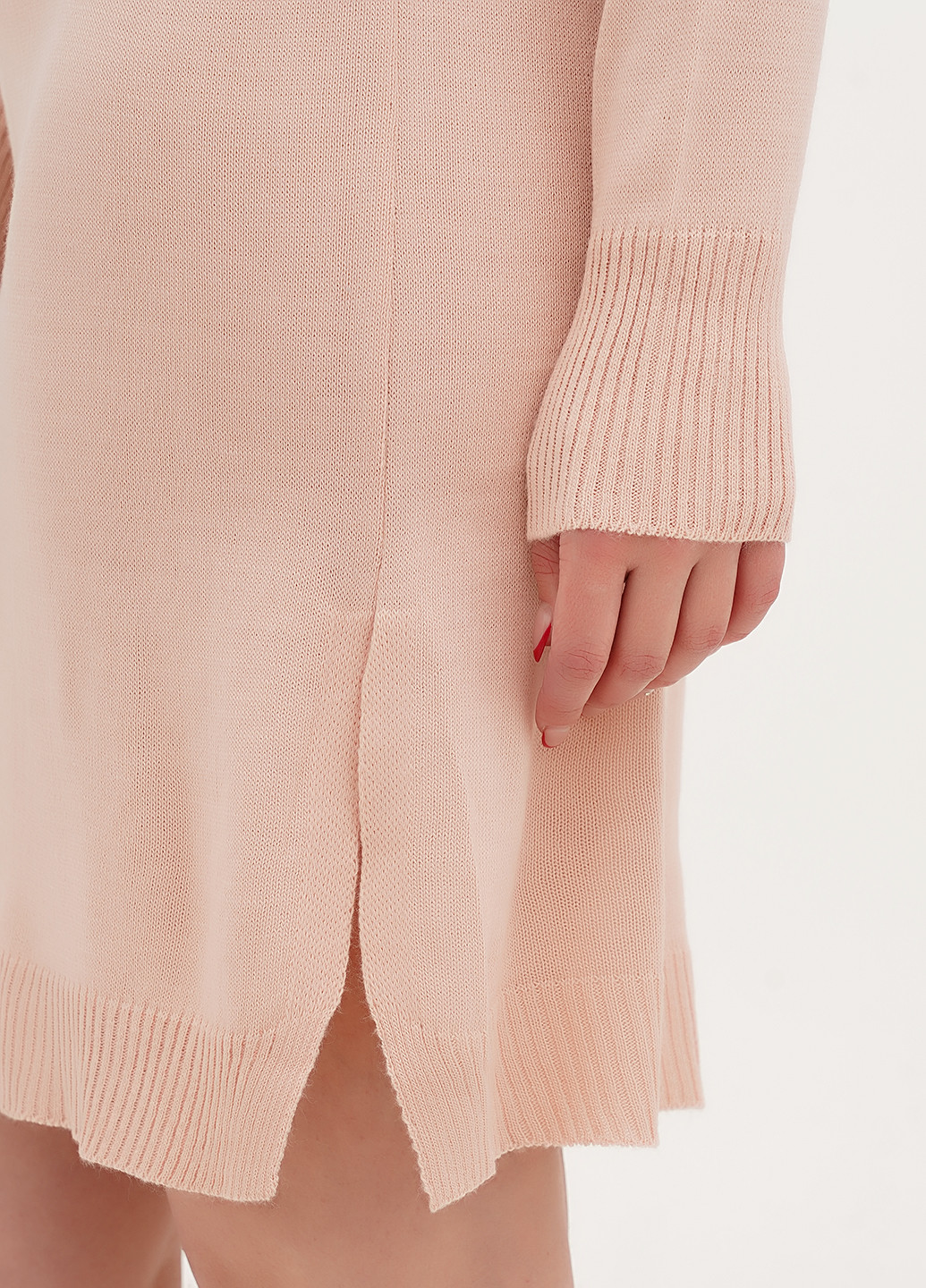 Пудровое кэжуал платье платье-свитер Babylon однотонное