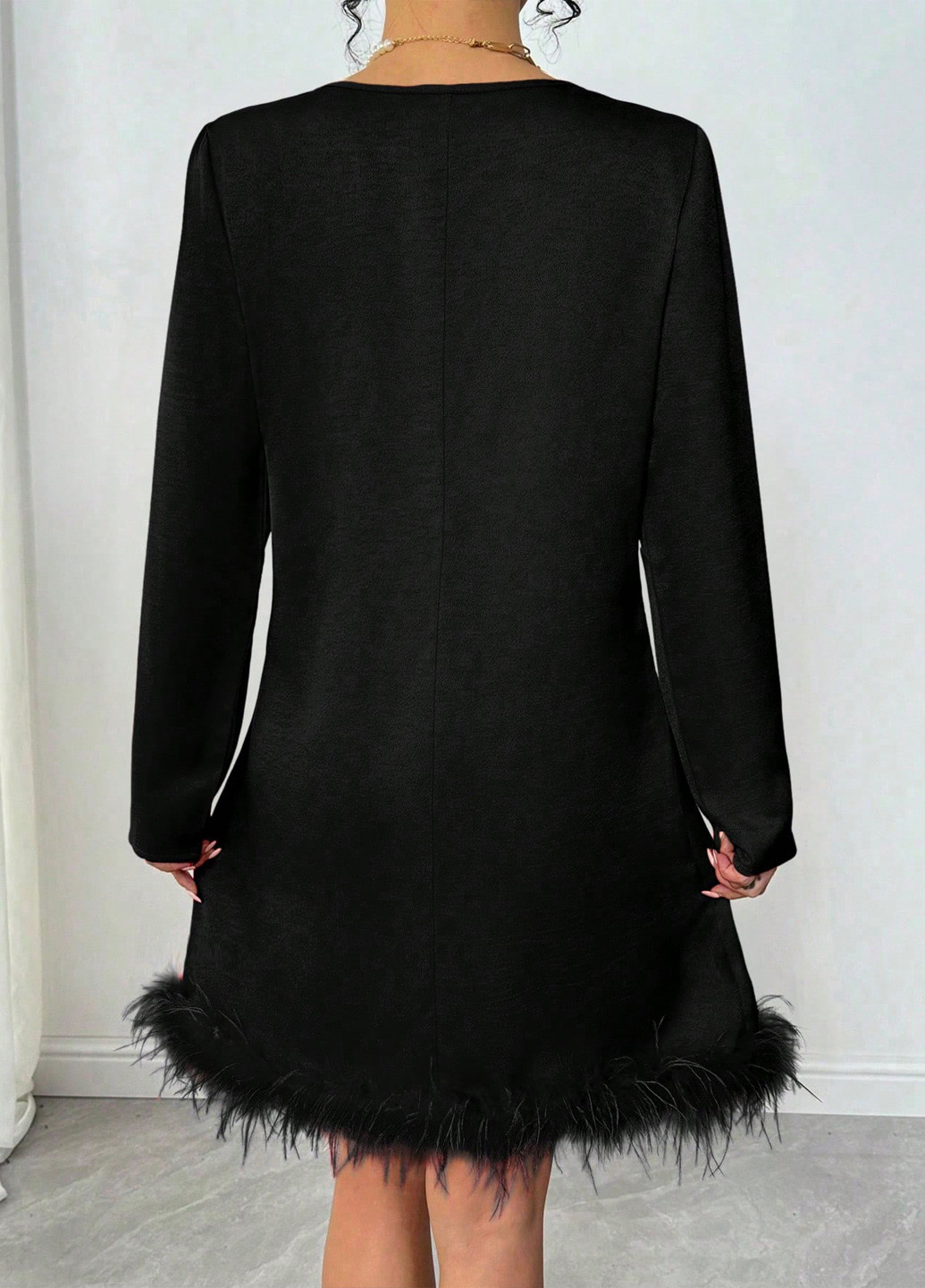 Чорна коктейльна сукня а-силует SHEIN однотонна