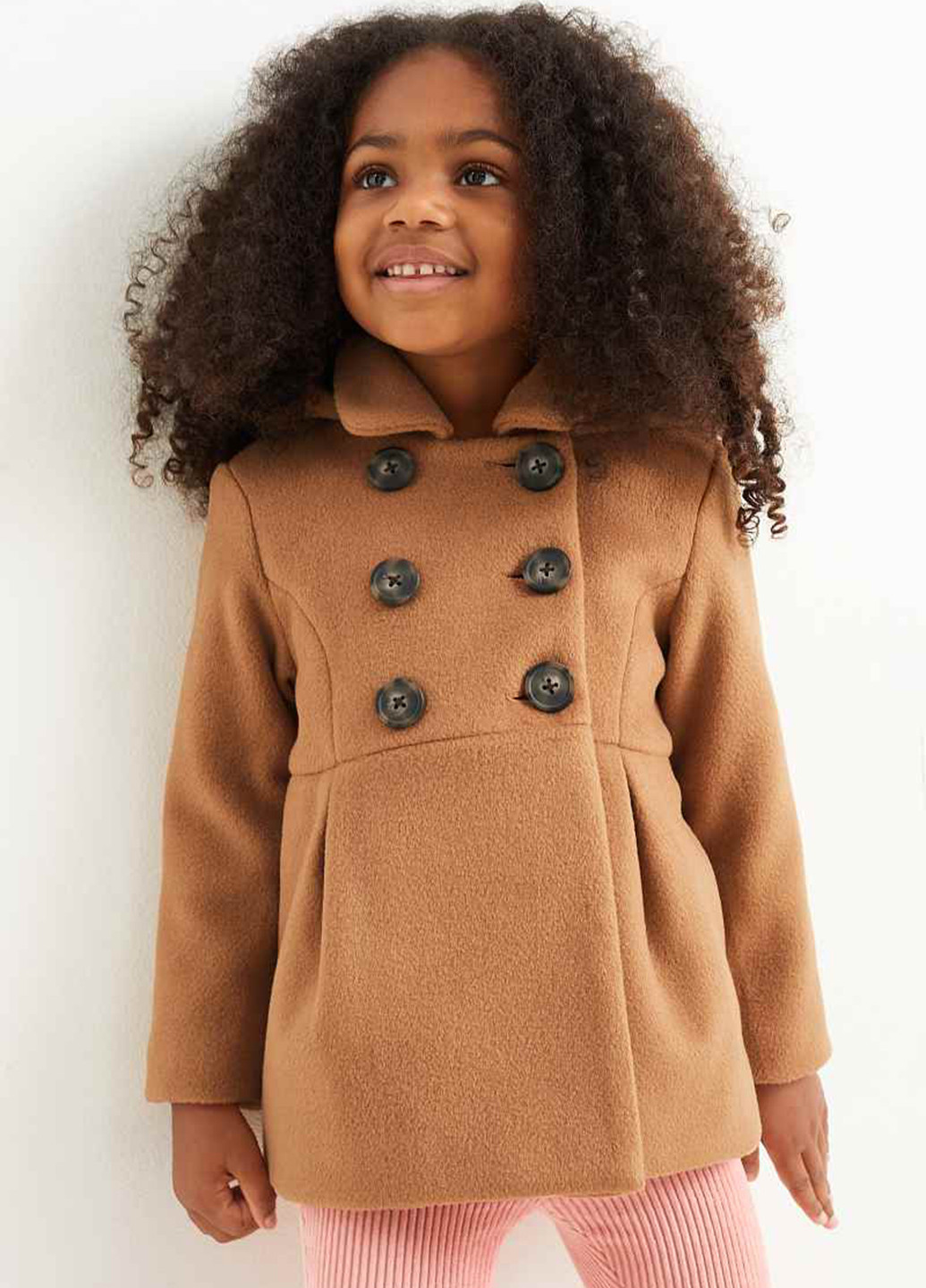 Коричневое демисезонное Пальто двубортное C&A