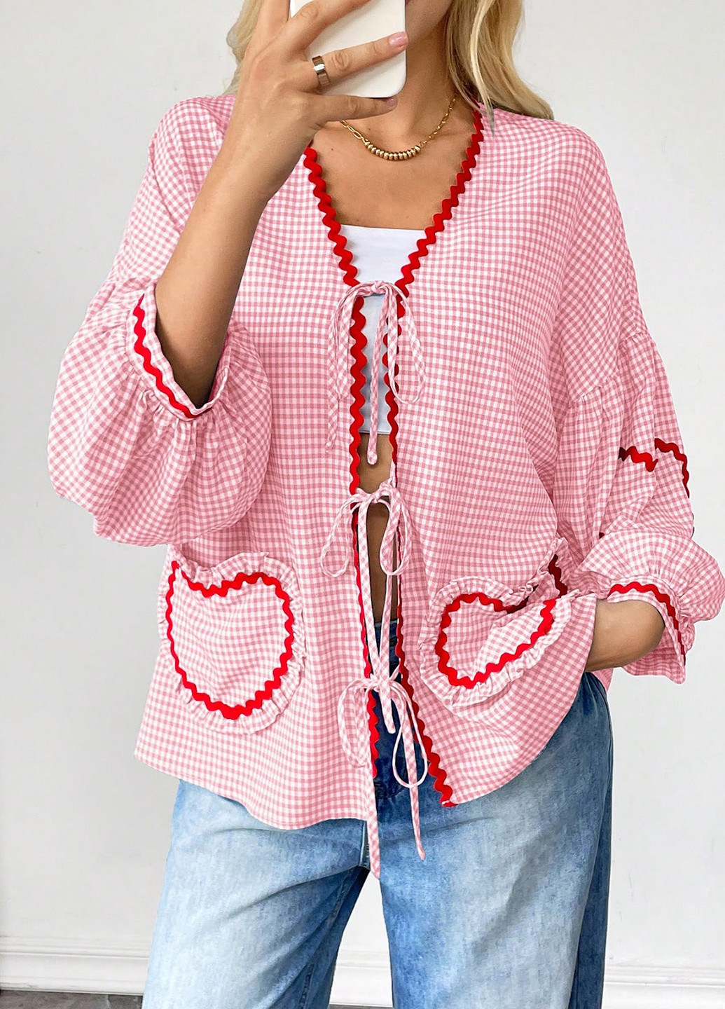 Комбинированная блуза SHEIN