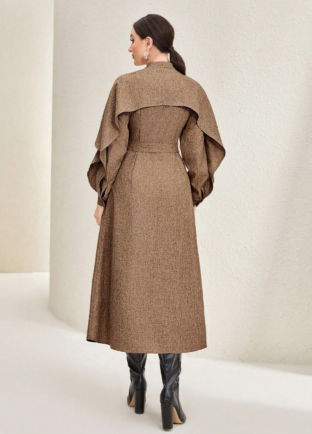 Коричнева кежуал сукня кльош SHEIN меланжева