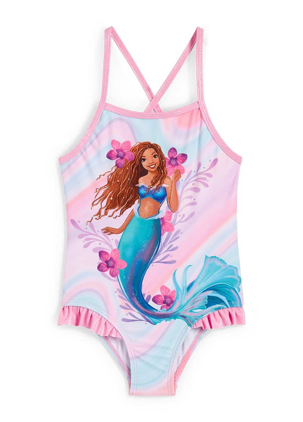 Розовый летний купальник слитный C&A