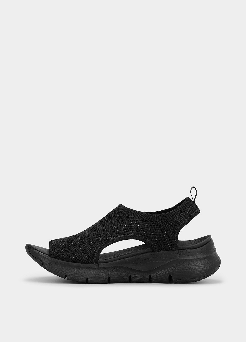 Черные босоножки Skechers без застежки с логотипом