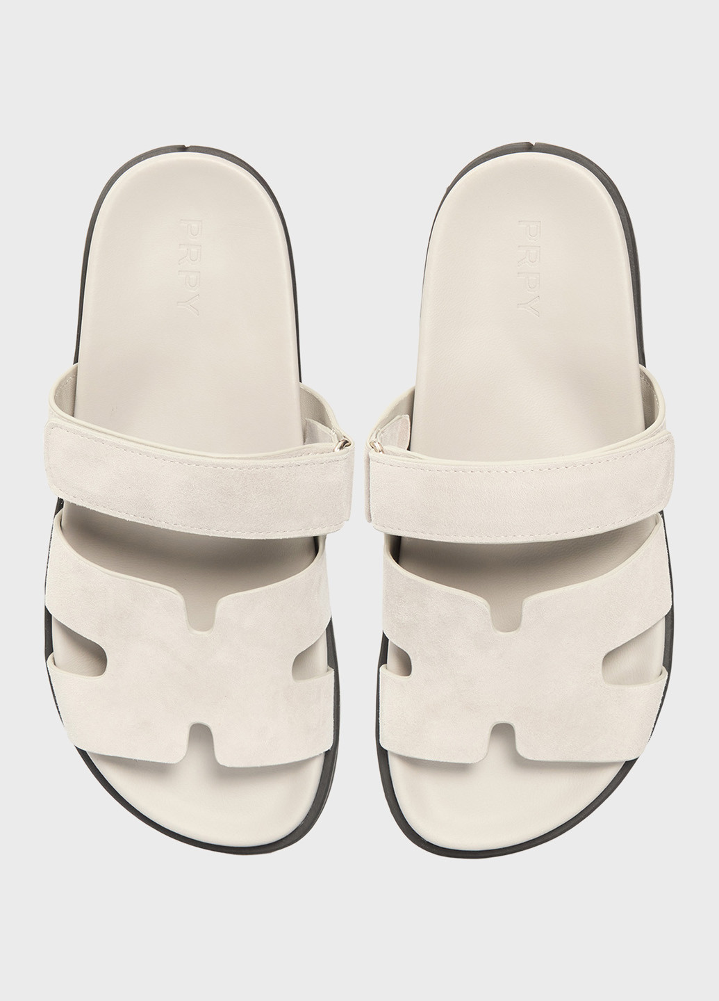 Светло-серые шлепанцы PRPY