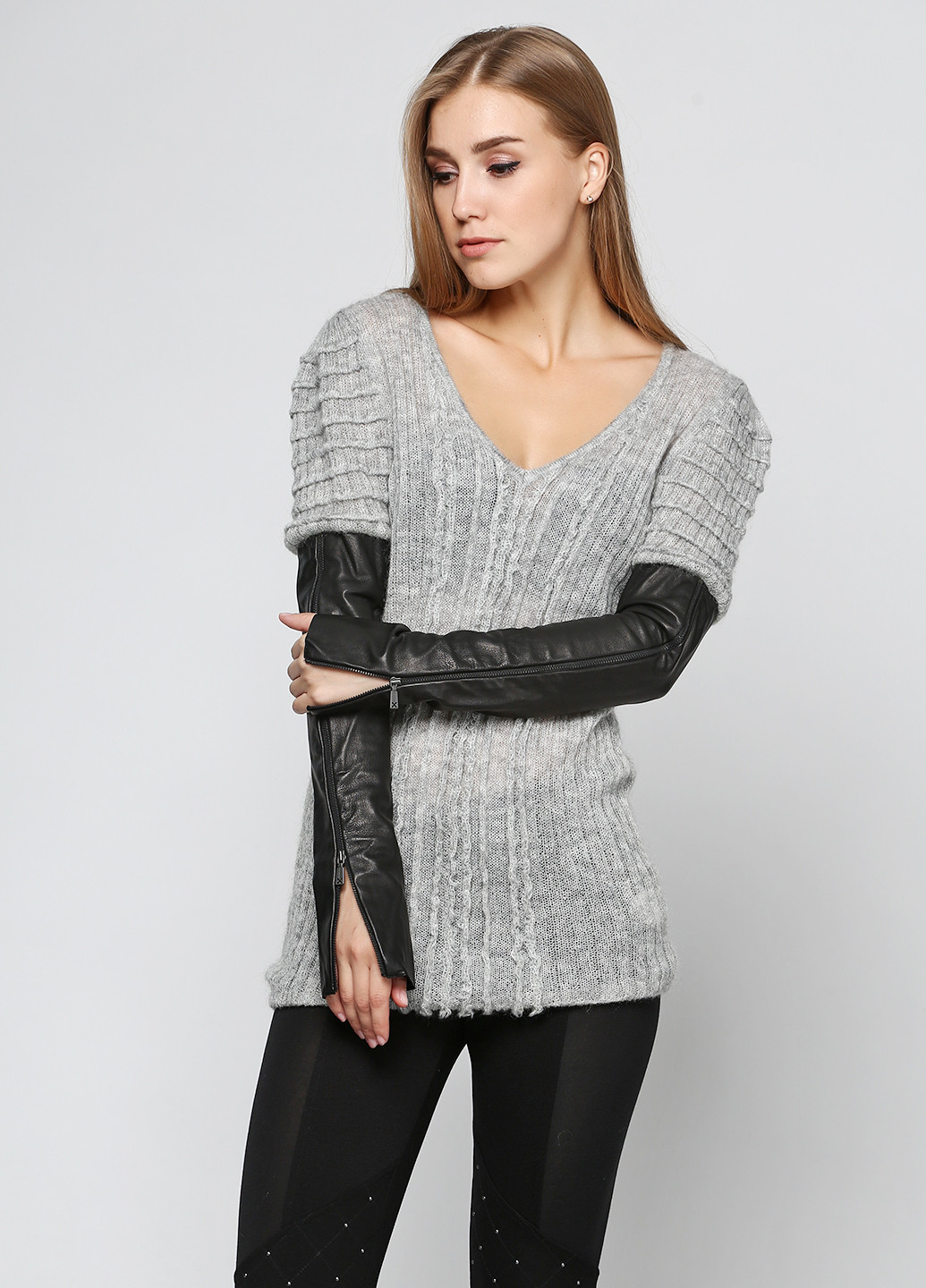 Серый демисезонный пуловер пуловер John Richmond