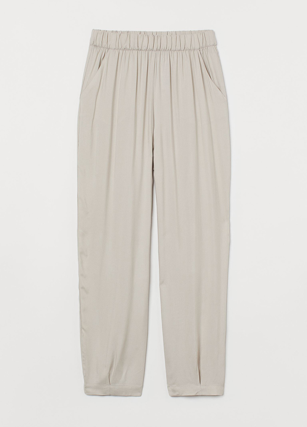 Светло-бежевые кэжуал демисезонные каррот брюки H&M